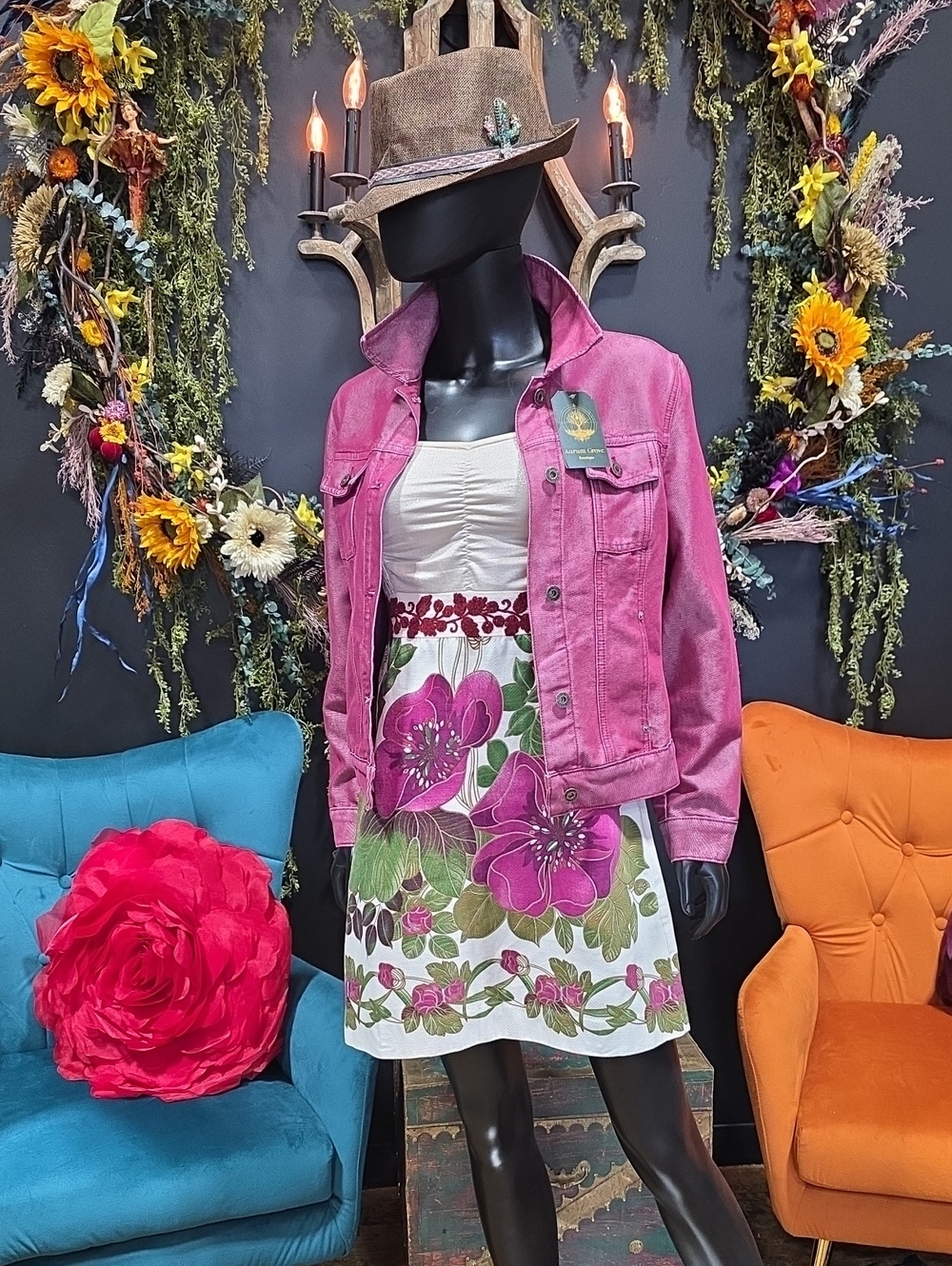 Free People Velvet floral pattern mini dress.